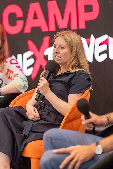 Nadine Schönwald als Expertin beim Handelsblatt Talentcamp Event